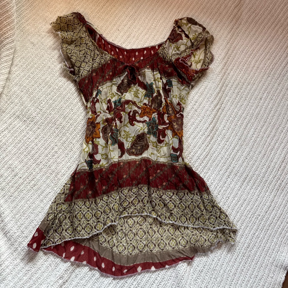 Vintage Floral Patterned Women's Floral Top